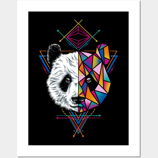 Geometric Panda Wall Art by Eggzoo